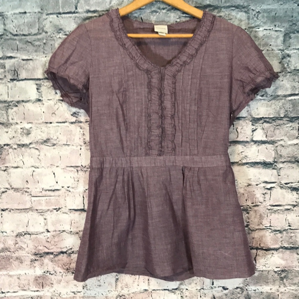 Merona Women's Shirt, size XS, Purple, ruffles